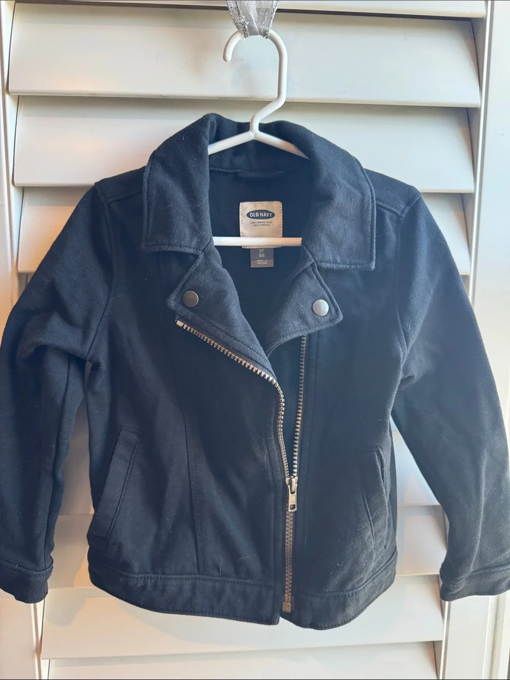 Old Navy Kids Knit Black Moto-Style Jacket